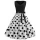 Female retro elegant dress, polka dot lace