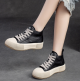 High-top Casual Sneakers First Layer Cowhide Toe Box Women's Shoes Vintage