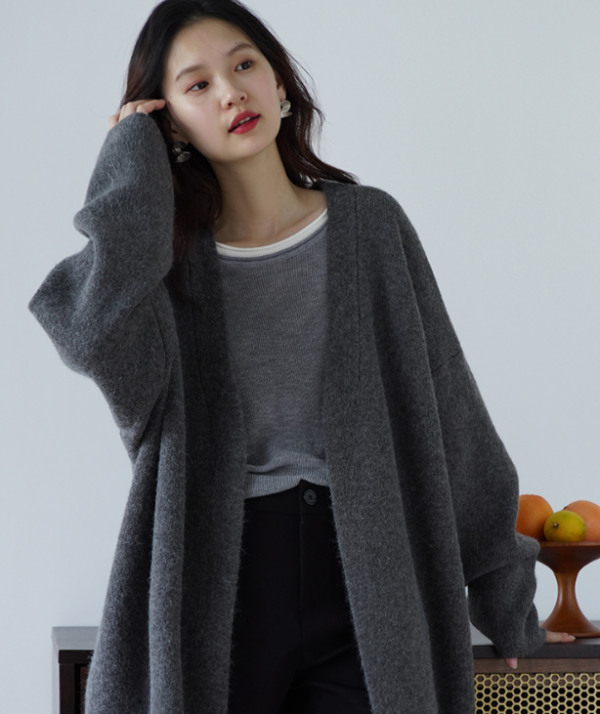 Long Knitted Cardigan Coat Women's Loose Knitted Top