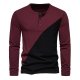 Men's Color Matching Long-sleeved T-shirt European And American