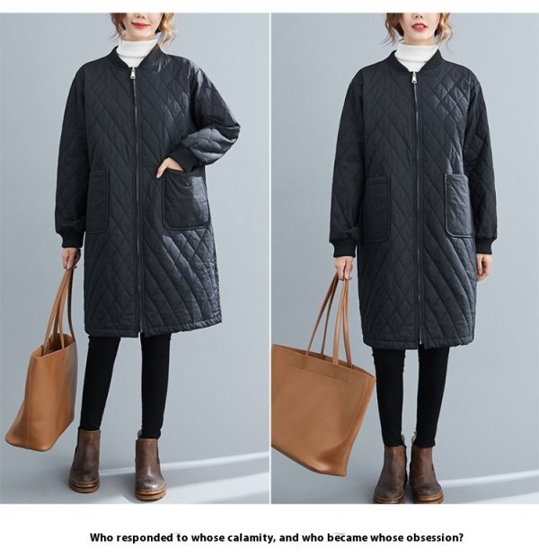 Mid-length Slim Fit Thickened Slimming Cotton Coat Jacket