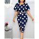 Women casual party dress, polka dot lace