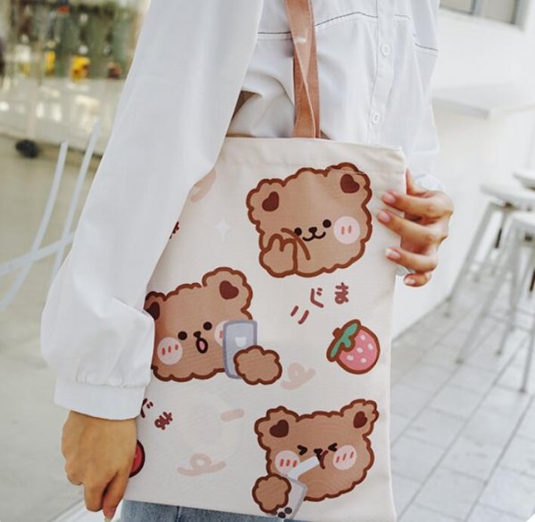 Women's Single Shoulder And Double Shoulder College Student Canvas Bag