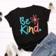 European And American Loose Letter Text Round Neck Short Sleeve T-shirt Women