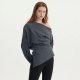 Fashion Long Sleeve Slant Shoulder Lazy Top Women