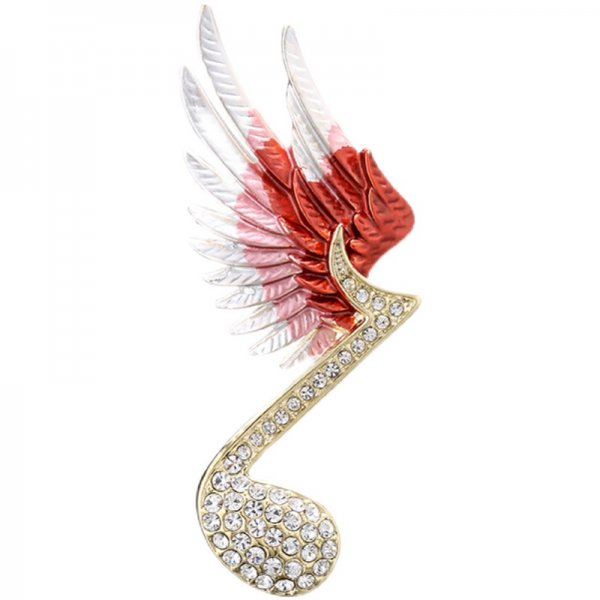 High-Grade Design Sense Personality Temperament Note Wing Brooch