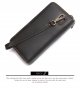 Men's Double Zipper Wallet Long First Layer Cowhide Large-capacity Handbag