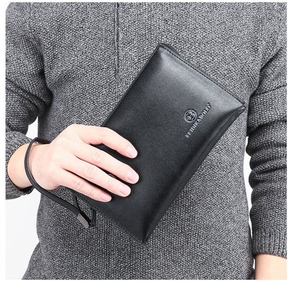 Fashion Wallet Men's Long Zipper Business Handbag Soft Leather