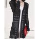 Women solid color long-sleeved long coat, cotton