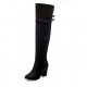 Women boots autumn and winter boots with chunky round knee high boots black