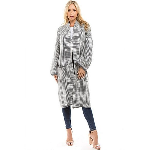 Women solid color basic daily long-sleeved cotton long coat Slim