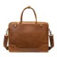 Crazy Horse Leather Men's Briefcase New Handbag