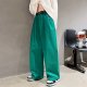 Men's Simple Japanese Loose Straight Washed Cotton Trousers