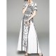 Women Daily Vintage Puff Sleeve Maxi A Line Dress Tassel White