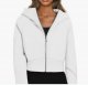 Women's Hooded Zipper Short Velvet Long Sleeve Sweatshirt