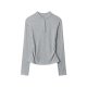 American Button Round Collar Design Fashion Slim Fit Slimming Bottoming Shirt Long Sleeve