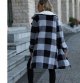 Women's Autumn Clothing Lapel Long Sleeve Buckle-free Plaid Loose Cardigan Double-sided Casual Jacket