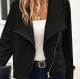 Women's Polyester Solid Color Zipper Jacket