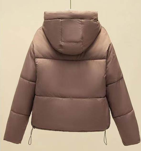 Short Solid Color For Women With Pocket Coat Thick Warm Cotton-padded Jacket