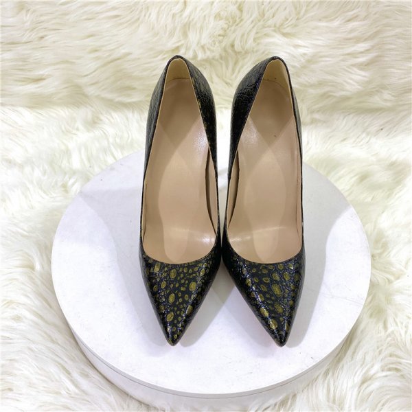 Vintage Snakeskin Pattern High Heels Pointed Toe