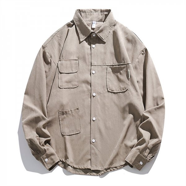 Loose Cargo Shirt Men's And Girls' Suede Multi-pocket Casual Jacket