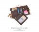 New Antimagnetic Retro Chocolate Color Double Zipper Casual Wallet