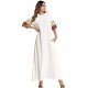 Women Plus Size Daily Maxi Loose Shift Dress, Rainbow Tassel White