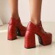 Hot Girl Thick Bottom Sweet Cool Mary Jane Shoes Square Toe Waterproof Platform Thick Heel High Heels