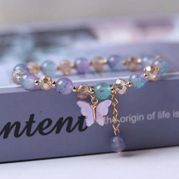 Children's New Fresh Crystal Butterfly Bracelet