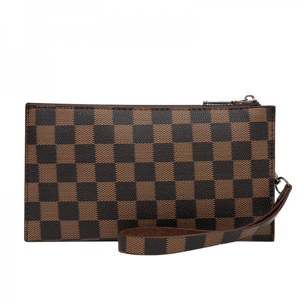 Fashion Personality  Plaid Zipper Men's Wallet