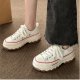 Thick Bottom Breathable Canvas Shoes Casual Sneakers