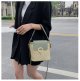 Lock Straw Woven Bag  Portable Bucket Bag  Shoulder Messenger Bag