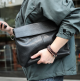 Men's Leather One Shoulder Crossbody Bag A4 File Bag Handheld Briefcase