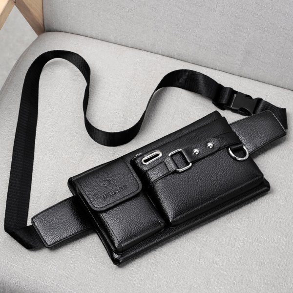 Multifunctional Outdoor Travel Pu Messenger Bag Riding Waist Bag