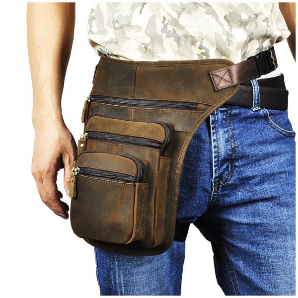 Men's Retro Outdoor Cell Phone Camera Waist Bag