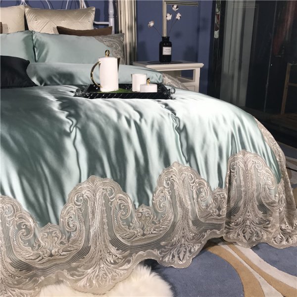 Cotton Four-piece Cotton Long-staple Cotton Bedding Lace Silk Cotton Quilt Cover