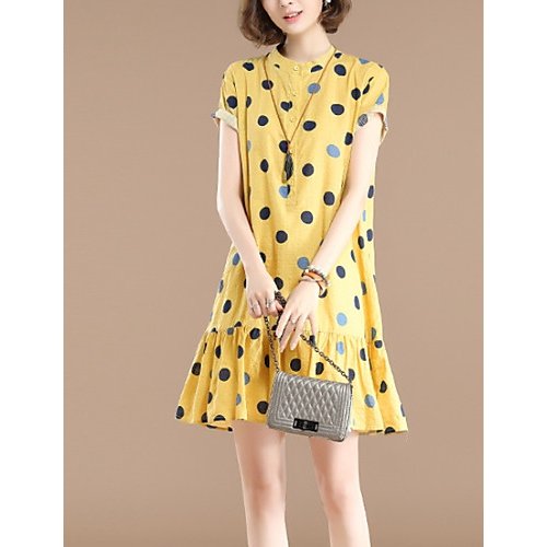 Female basic chiffon dress, polka dot print