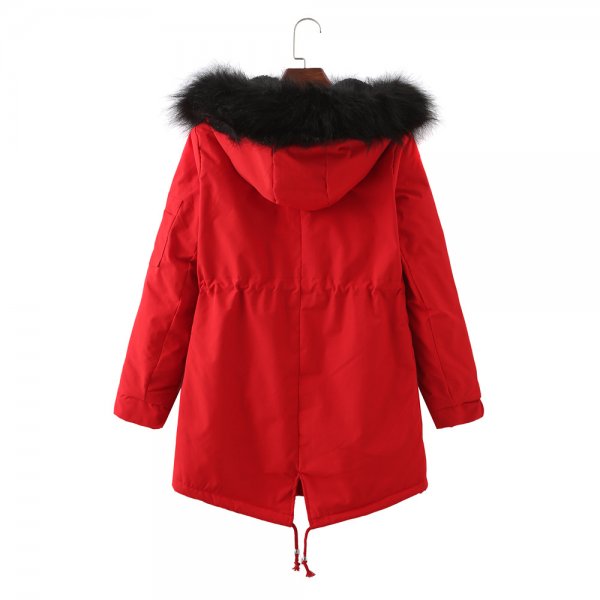 Winter Clothing Fleece-lined Thickened European Size Cotton-padded Coat