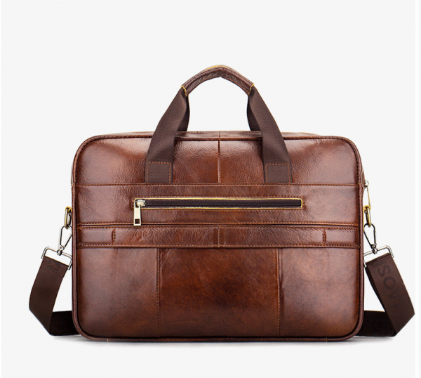 Leather Hand-carried Top Layer Cowhide Business Briefcase With Large Capacity