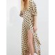 Female A-word holiday casual dress, dot print