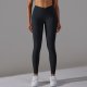 Nude Feel Skin-friendly Cross Waist Pocket Stretch Fitness Sports Ninth Pants