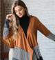 Striped Color Stitching Knitted Cardigan