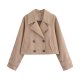 European And American Style Women's Clothing French Trench Coat Long Sleeve Elegant Jacket Coat