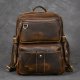 Leather Wide Shoulder Strap Travel Cowhide Backpack