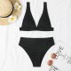 Women's Bikini Rib Lace-up Split