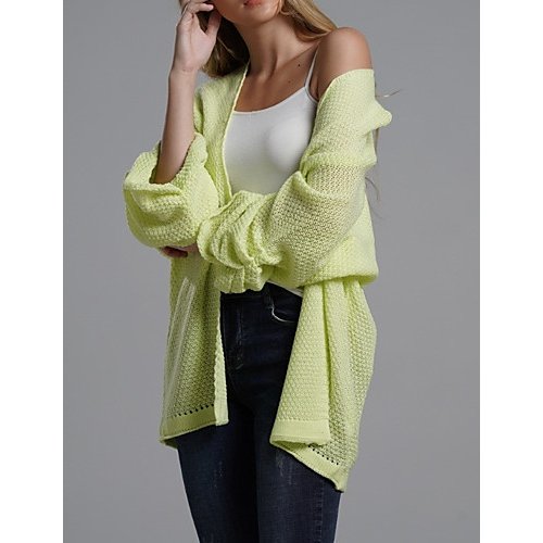 Female loose long-sleeved cardigan solid color basic daily