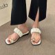 Square Head Muffin Beach Shoes Platform Slippers