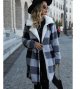 Women's Autumn Clothing Lapel Long Sleeve Buckle-free Plaid Loose Cardigan Double-sided Casual Jacket