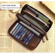 Men's Long Genuine Leather Clutch Wallet Zipper