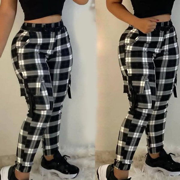 Women's Black Pattern Pants